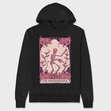Skeleton Gardener Tarot Card Greenskeeper, Hanorac Oversize Barbati (Unisex)