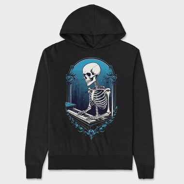 Skeleton Pianist Piano, Hanorac Oversize Barbati (Unisex)