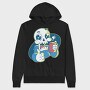 Skeleton Reaper Drinking Grim Coffee, Hanorac Oversize Barbati (Unisex)