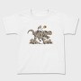 Skeleton Riding Mummy Dinosaur T Rex, Tricou Copii