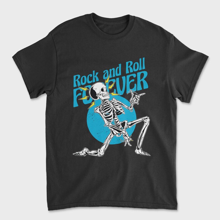 Skeleton Rock And Roll Forever, Tricou Barbati (Unisex)