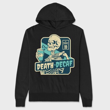Skeleton With Caffeine Drink Death Coffee, Hanorac Oversize Barbati (Unisex)