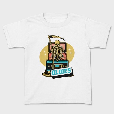 Skeleton With Oldies Cassettes, Tricou Copii