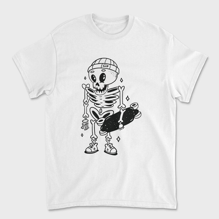 Skeleton With Skateboard Skate Skull, Tricou Barbati (Unisex)