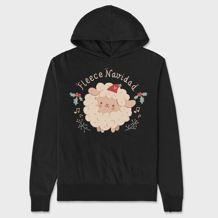 Merry Christmas Cute Sheep 1, Hanorac Oversize Barbati (Unisex)