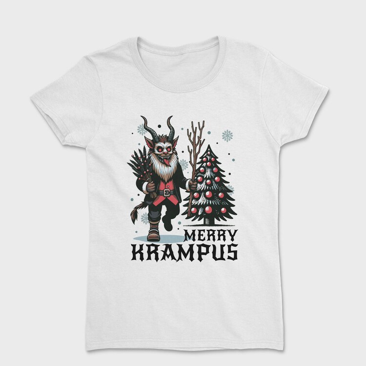 Merry Dark Krampus Cartoon, Tricou Femei