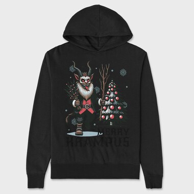 Merry Dark Krampus Cartoon, Hanorac Oversize Barbati (Unisex)
