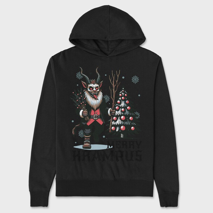 Merry Dark Krampus Cartoon, Hanorac Oversize Barbati (Unisex)