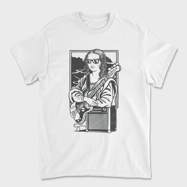 Mona Lisa Electric Guitar Rock, Tricou Barbati (Unisex)