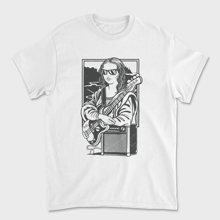 Mona Lisa Electric Guitar Rock, Tricou Barbati (Unisex)