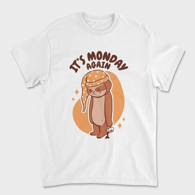 Monday Sloth Cartoon Monday Again, Tricou Barbati (Unisex)