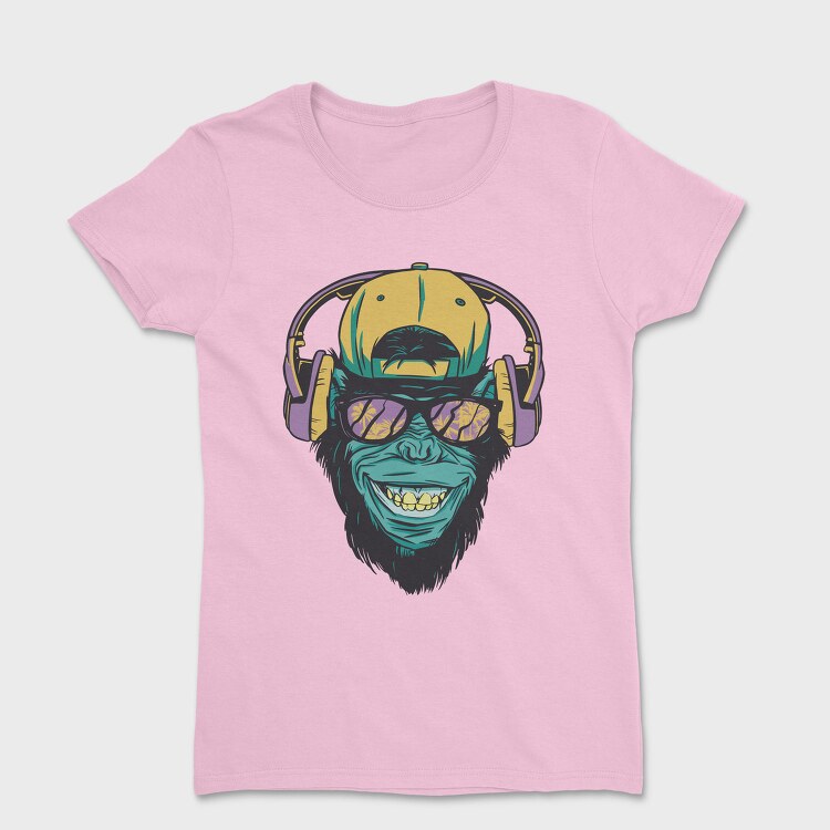 Monkey With Headphones, Tricou Femei