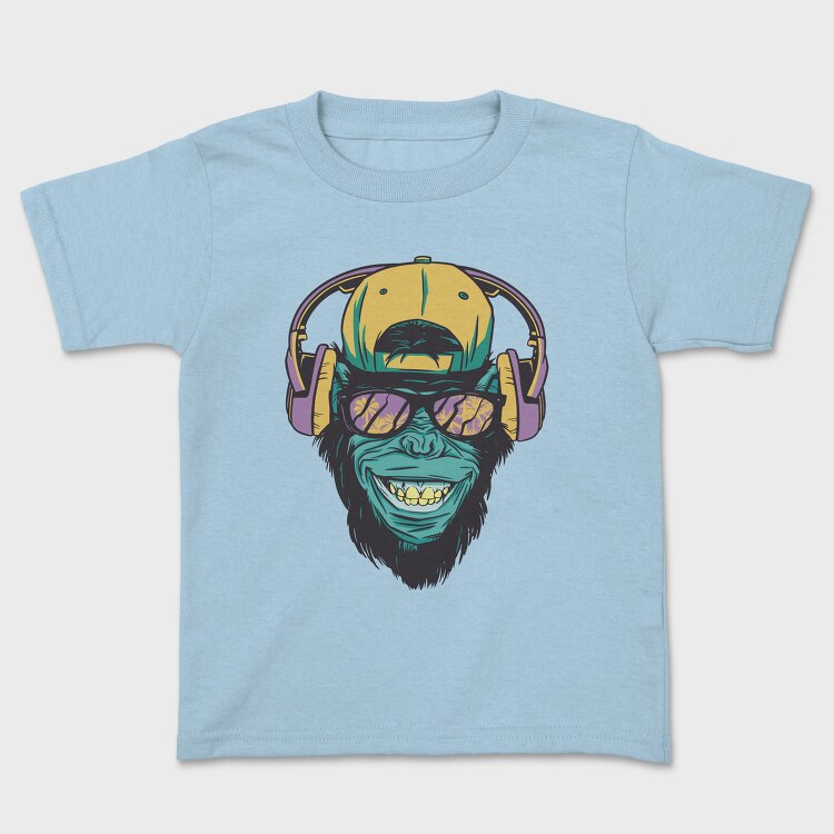 Monkey With Headphones, Tricou Copii