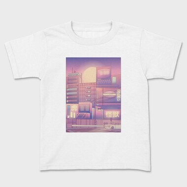Monochromatic Vaporwave Japan City, Tricou Copii