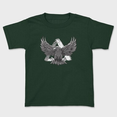 Monochrome Eagle Bird Flight, Tricou Copii