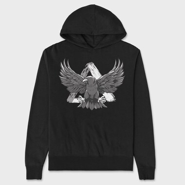 Monochrome Eagle Bird Flight, Hanorac Oversize Barbati (Unisex)