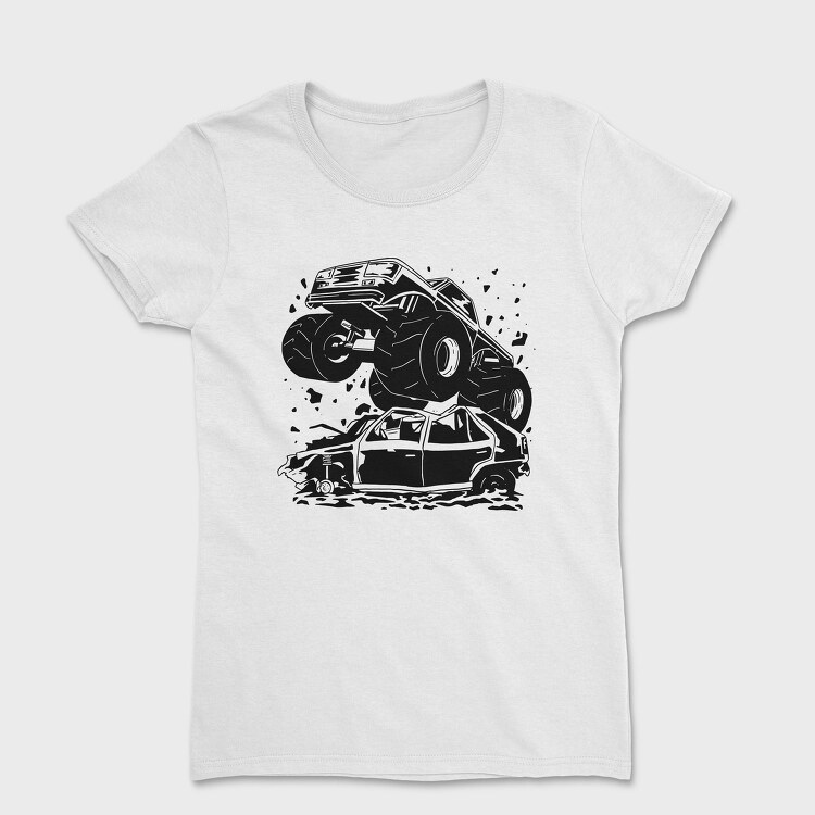 Monster Truck And Car, Tricou Femei