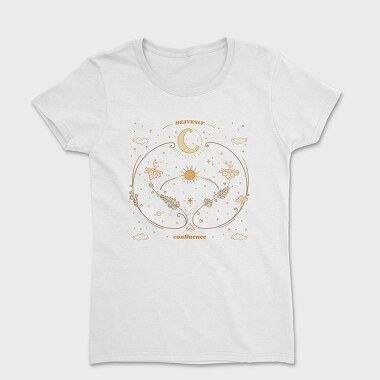 Moon Circle And Wildflowers Stars Sun Planets Tote 10, Tricou Femei