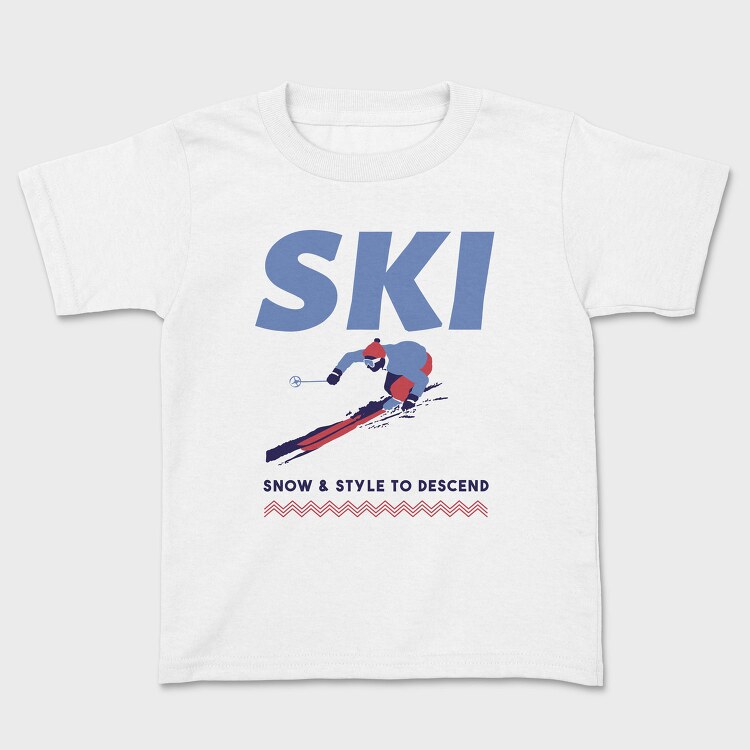 Ski Snow Style Winter, Tricou Copii