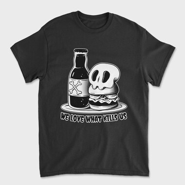 Skull Hamburguer And Beer Burguer, Tricou Barbati (Unisex)