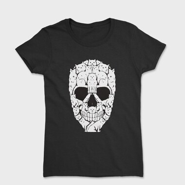 Skull Made Of Cat Animals, Tricou Femei