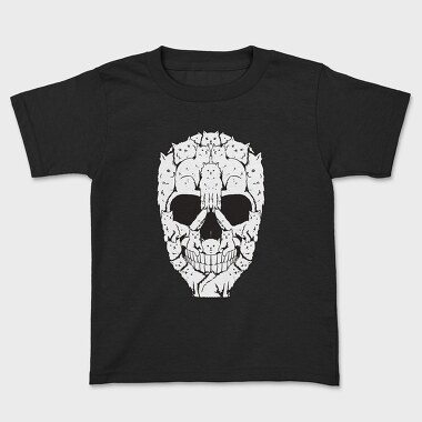 Skull Made Of Cat Animals, Tricou Copii