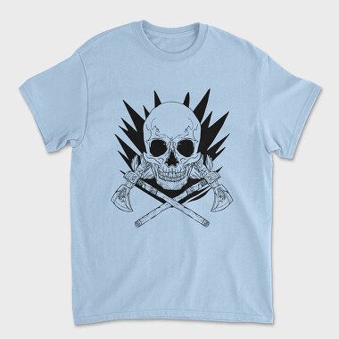 Skull With Axe Weapons Axes, Tricou Barbati (Unisex)