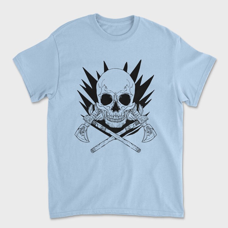 Skull With Axe Weapons Axes, Tricou Barbati (Unisex)