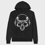 Skull With Bandana And Headphones, Hanorac Oversize Barbati (Unisex)