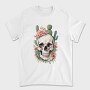 Skull With Cacti And Flowers, Tricou Barbati (Unisex)