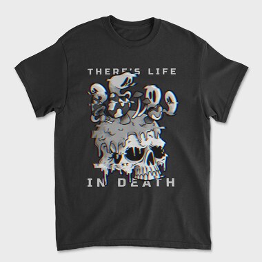 Skull With Cartoon Mushrooms Life In Death Tote, Tricou Barbati (Unisex)