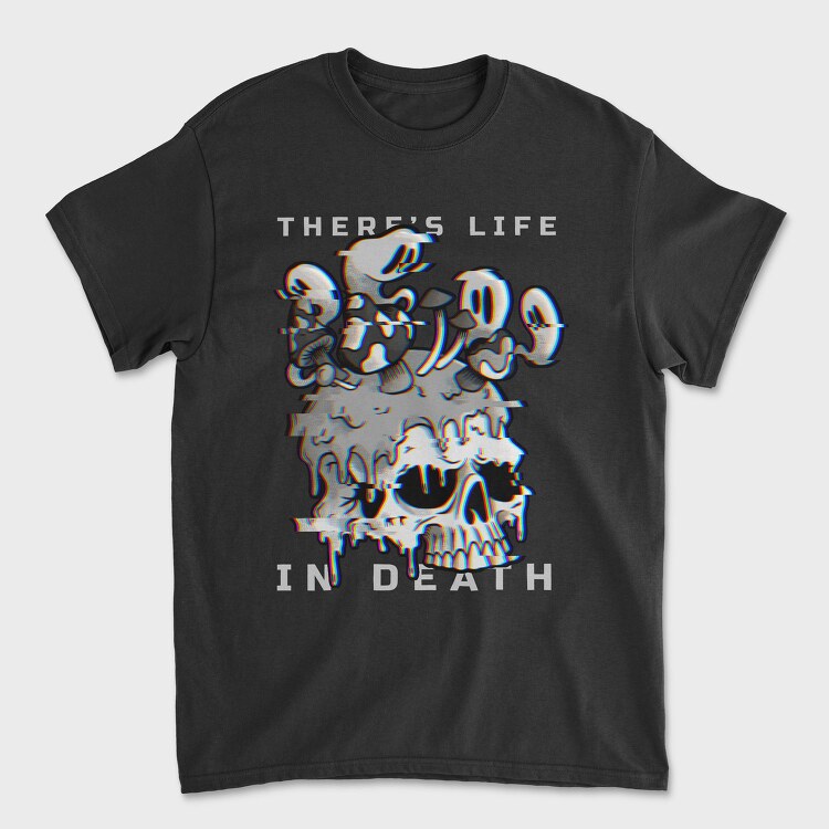 Skull With Cartoon Mushrooms Life In Death Tote, Tricou Barbati (Unisex)