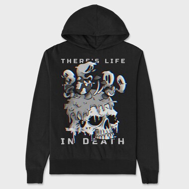 Skull With Cartoon Mushrooms Life In Death Tote, Hanorac Oversize Barbati (Unisex)