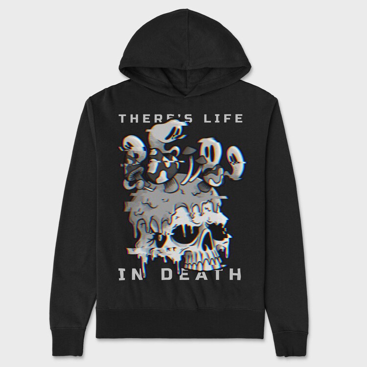 Skull With Cartoon Mushrooms Life In Death Tote, Hanorac Oversize Barbati (Unisex)