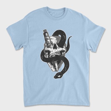 Skull With Snake Knife 01, Tricou Barbati (Unisex)