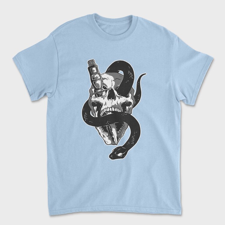 Skull With Snake Knife 01, Tricou Barbati (Unisex)
