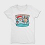 Sleepy Santa And Reindeer, Tricou Femei