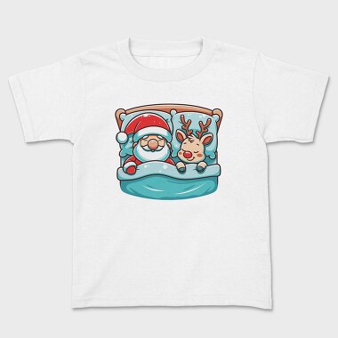 Sleepy Santa And Reindeer, Tricou Copii