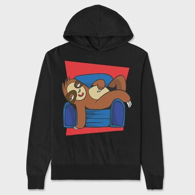 Sloth Animal In Couch, Hanorac Oversize Barbati (Unisex)