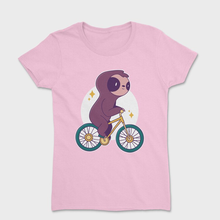 Sloth Animal Riding Bicycle Bike, Tricou Femei