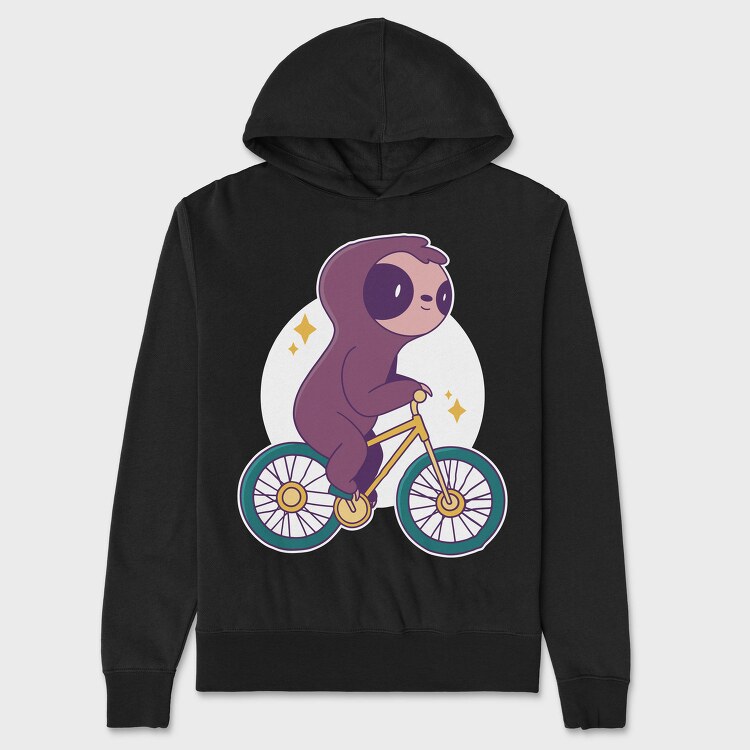 Sloth Animal Riding Bicycle Bike, Hanorac Oversize Barbati (Unisex)
