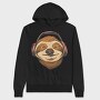 Sloth Animal With Earphones Headphones, Hanorac Oversize Barbati (Unisex)