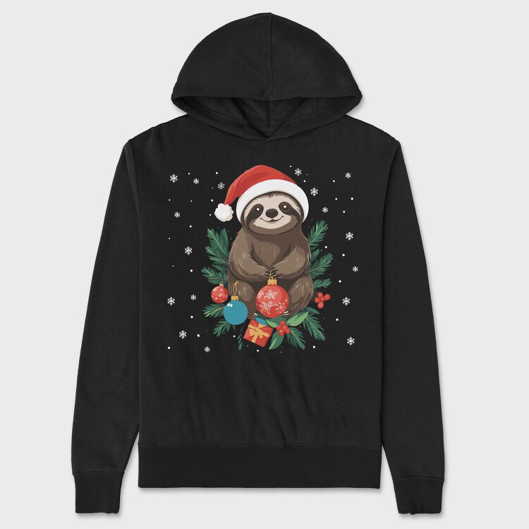 Sloth Christmas Tote, Hanorac Oversize Barbati (Unisex)