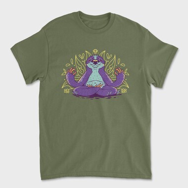 Sloth Doing Meditation Lotus Yoga Pose, Tricou Barbati (Unisex)