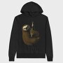 Sloth Hugging Beer, Hanorac Oversize Barbati (Unisex)