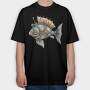 Steampunk Fish 09, Tricou Oversize Barbati (Unisex)
