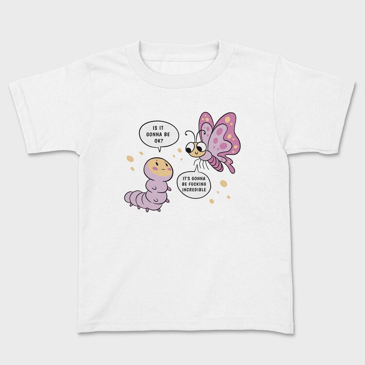 Motivational Caterpillar And Butterfly, Tricou Copii