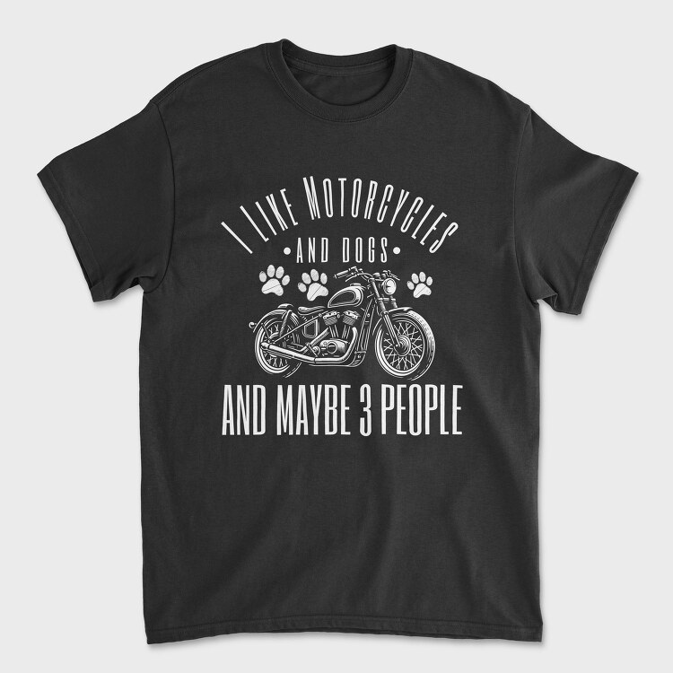 Motorcycle And Dogs Love Motorcycle Quote, Tricou Barbati (Unisex)