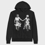 Motorcycle Couple Holding Hands Biker, Hanorac Oversize Barbati (Unisex)