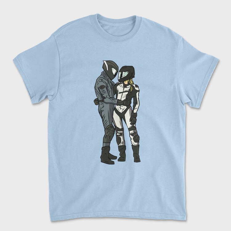 Motorcyclist Couple Love, Tricou Barbati (Unisex)